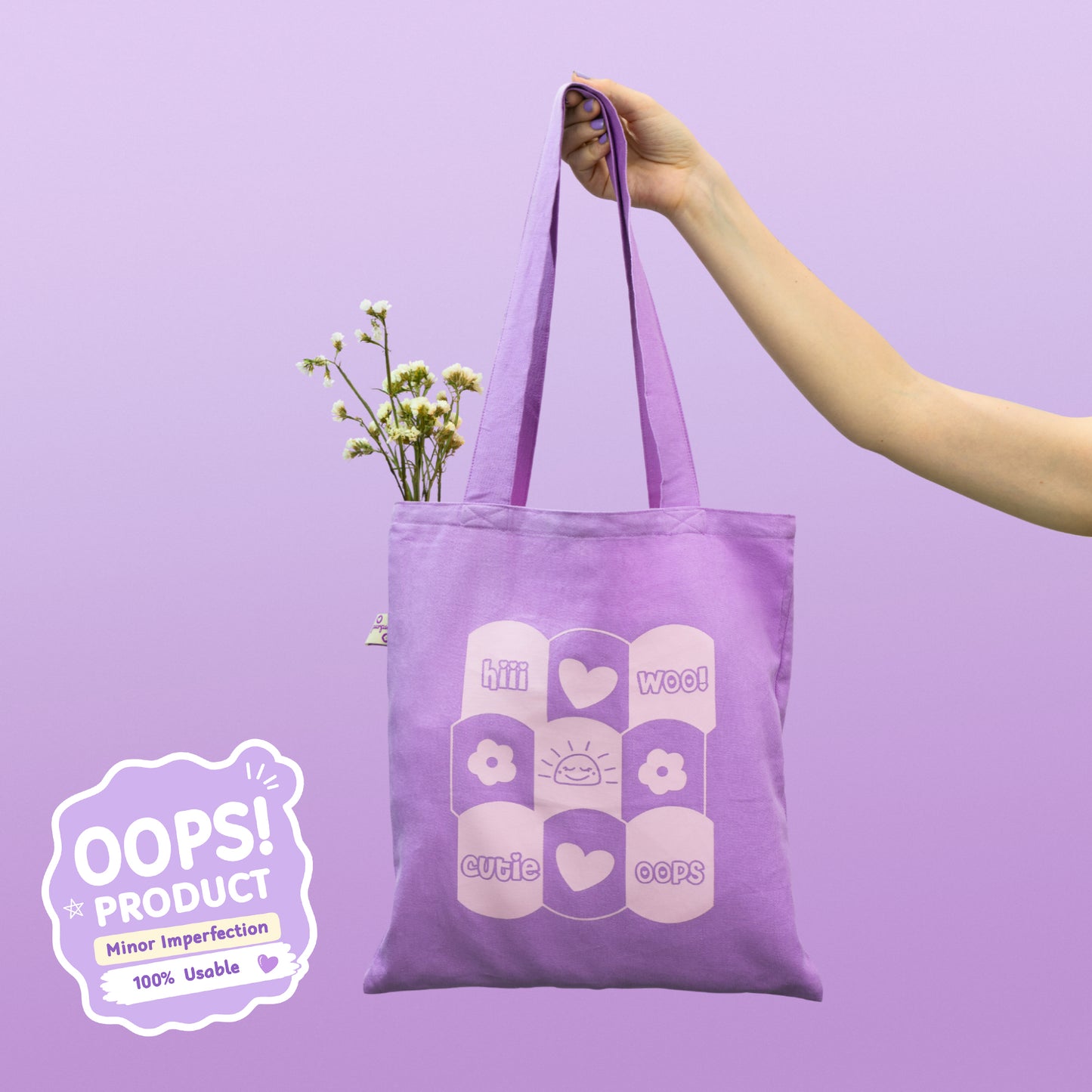 OOPS Edition: Tote Bag (Cutie) – 34 × 38 cm (School, Work & Everyday Use)