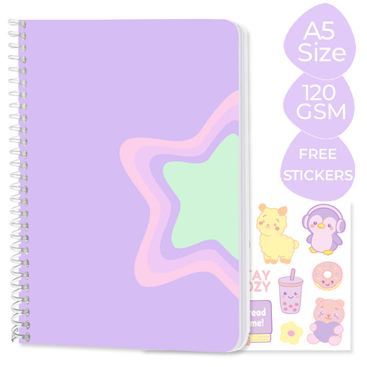 A5 Spiral Softcover Notebook "You are a star" – 160 Pages, 120 GSM Thick Paper (No Bleed-Through)
