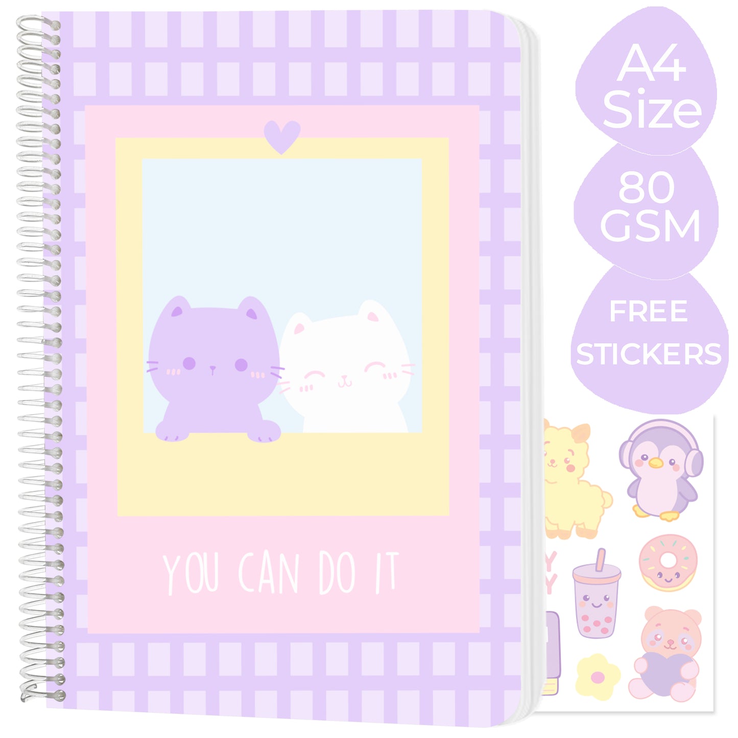 A4 spiral notebooks Bundle - "Trust the process", "Daisy Dream" & "You can do it"