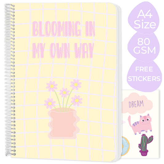 A4 spiral notebook "Blooming In My Own Way"