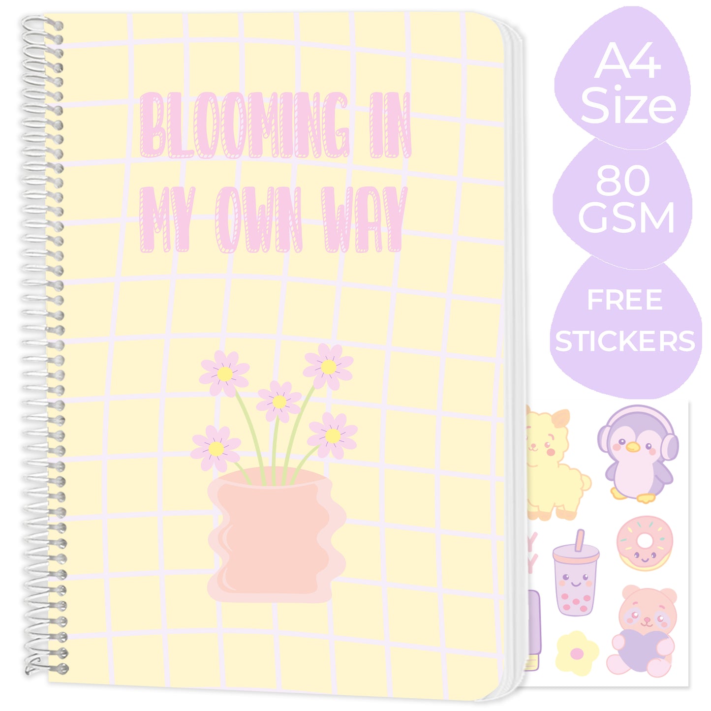 A4 spiral notebook "Blooming In My Own Way"
