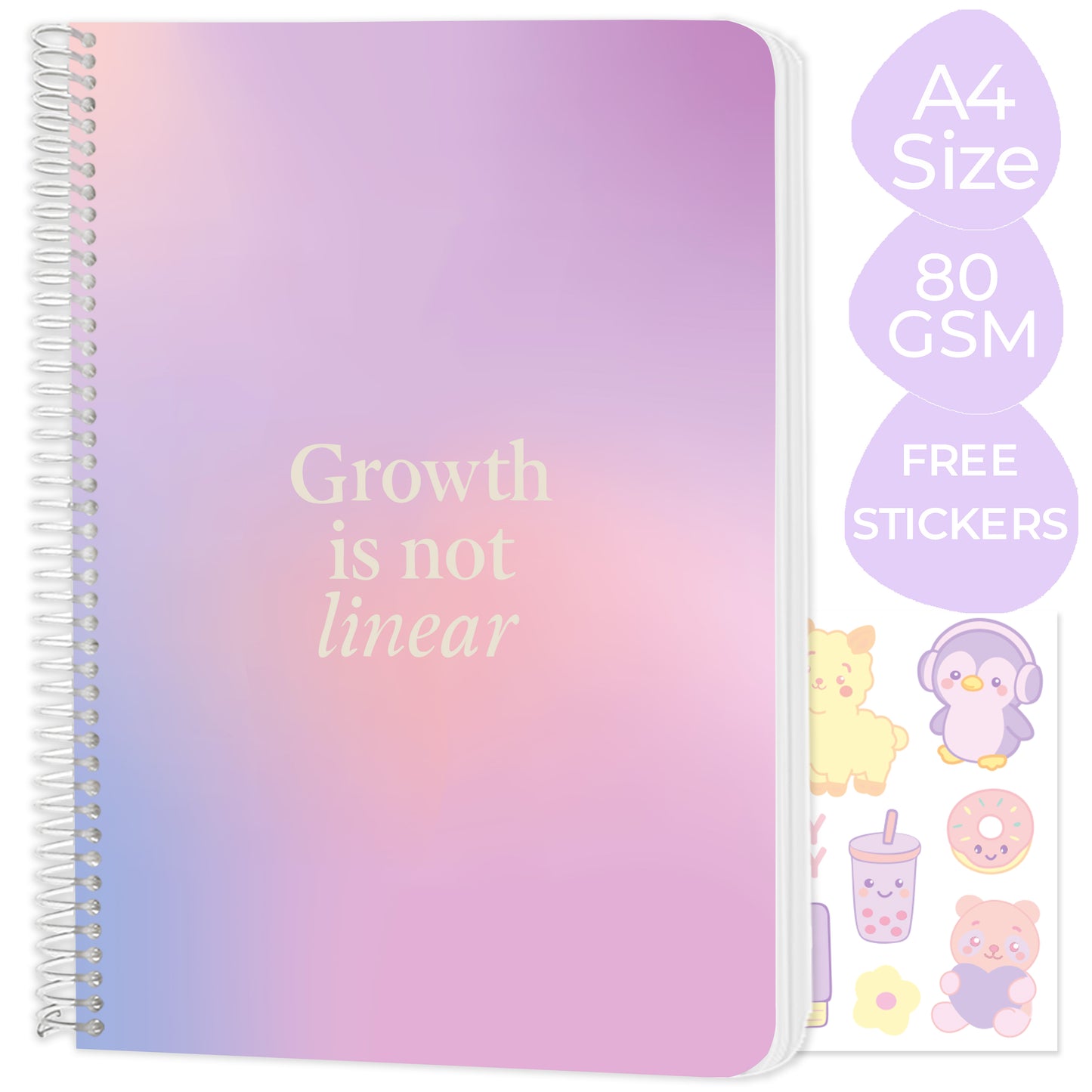 Pinterest Vibes Bundle: A4 Spiral Notebook, Tote Bag, Sticker Book, Multi-purpose A5 Notebook, Pocket Notebooks & Sticker Sheets