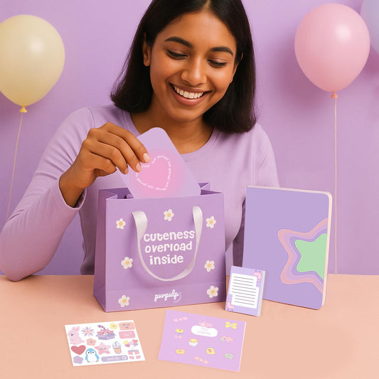 Pink Ink Gift Set: Multi-purpose A5 Notebook, Pocket Notebook & Notepad, Sticker Book, Gift Bag